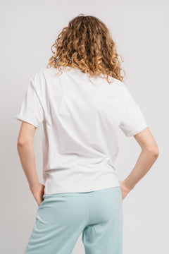 Terina Organic Small Logo Tee - White/Black