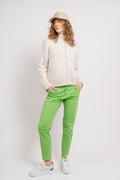 Sia Ls Knit Zipper Cardigan - Snow White Melange