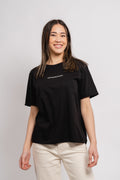 Terina Organic Small Logo Tee - Black/White