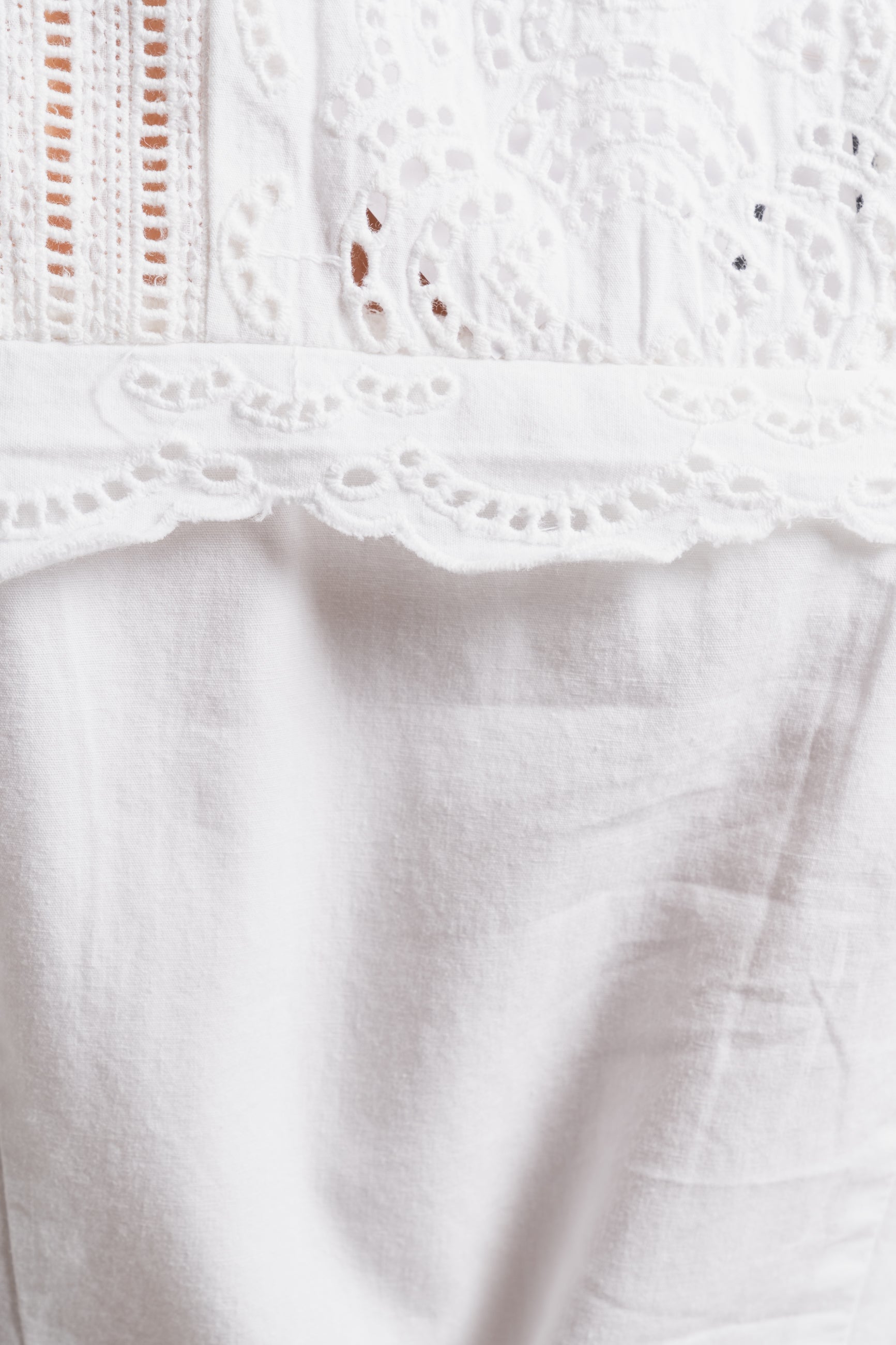 Violette 2/4 Ankle Broderi Dress - Bright White