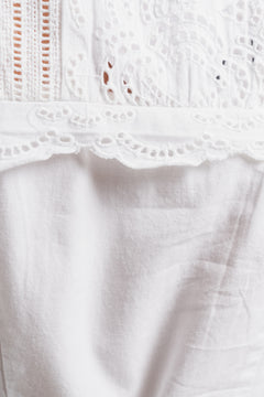 Violette 2/4 Ankle Broderi Dress - Bright White