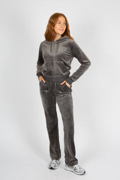 Robertson Classic Velour Zip Hoodie - Top Hat