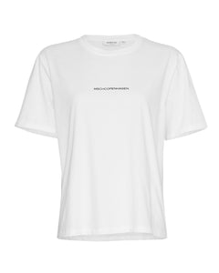 Terina Organic Small Logo Tee - White/Black