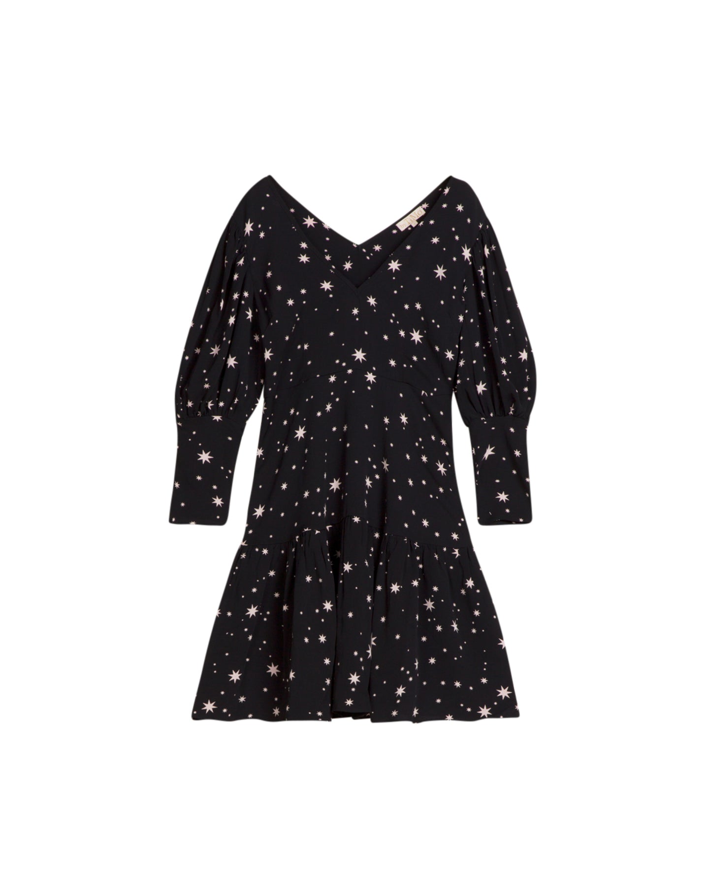 Vintage Drape Flounce Mini Dress - Stars - ByTimo - Kjoler - VILLOID.no