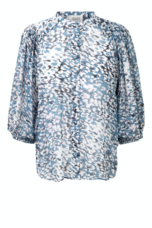 Clouds Shirt - Faded Denim - Second Female - Bluser & Skjorter - VILLOID.no