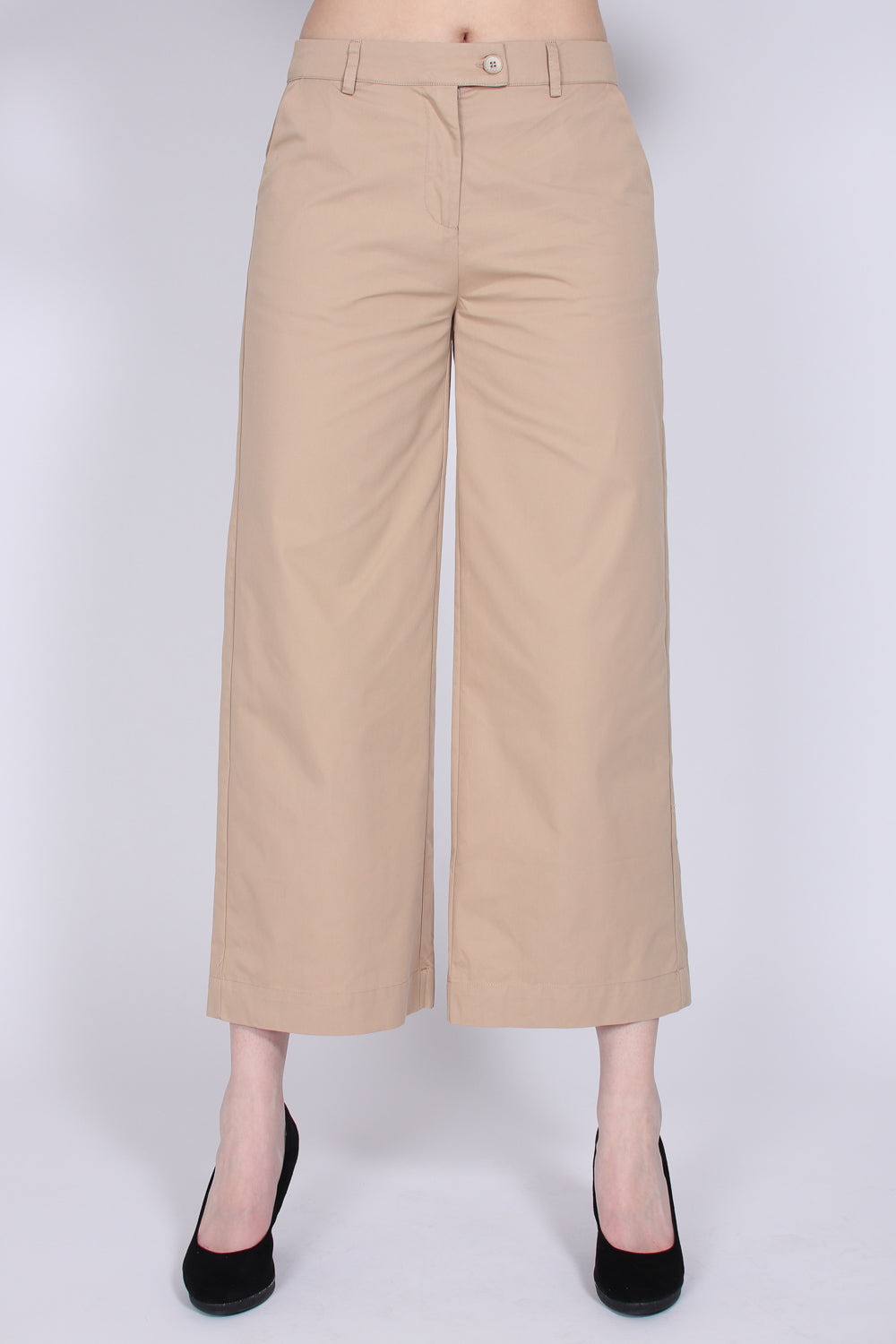 Kaki MW Trousers - Sesam - Second Female - Bukser & Shorts - VILLOID.no