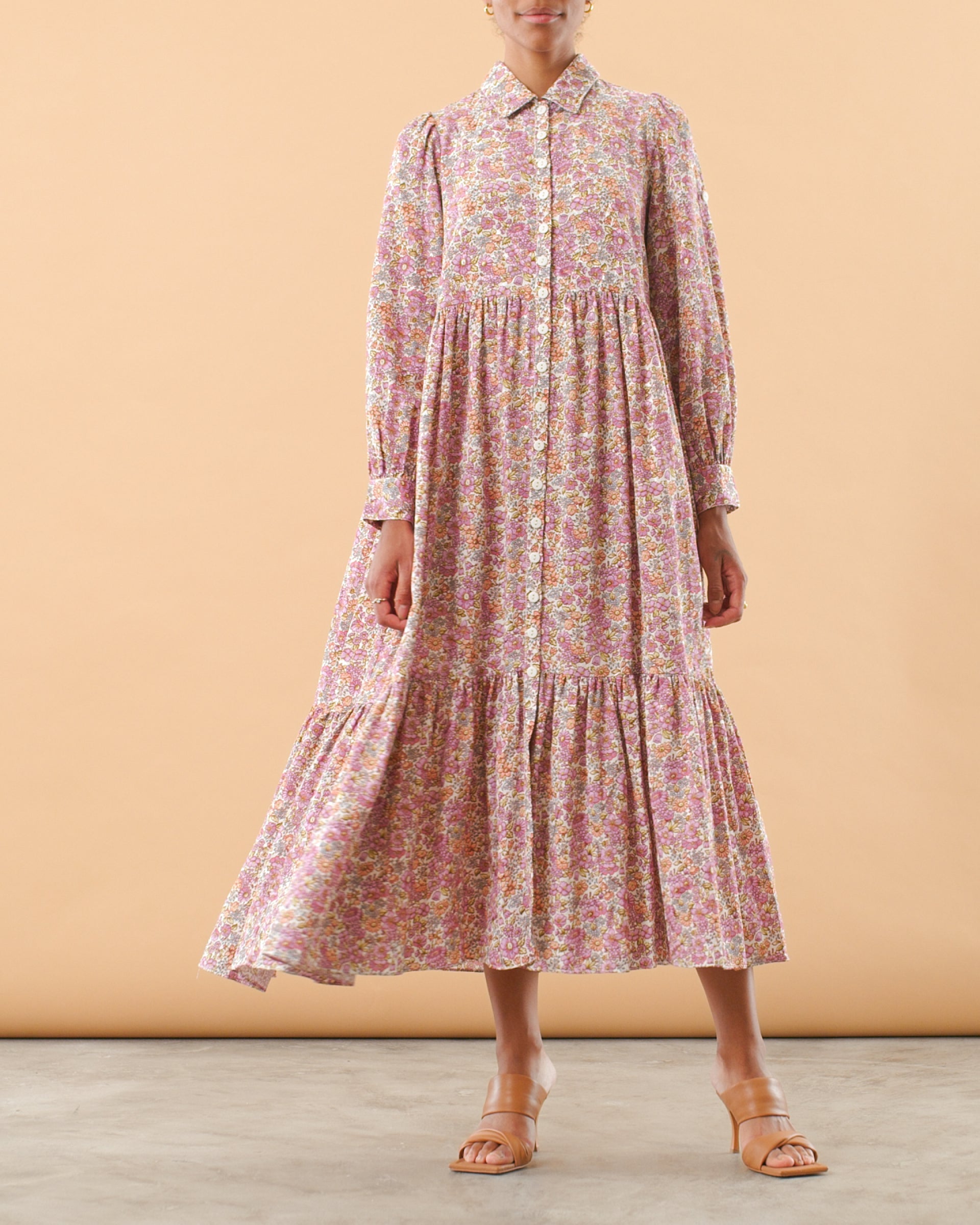 Cotton Jacquard Shirt Dress - Light Field