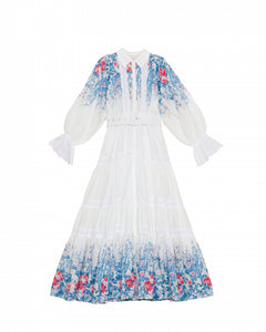 Cotton Slub Maxi Dress - Blue Field