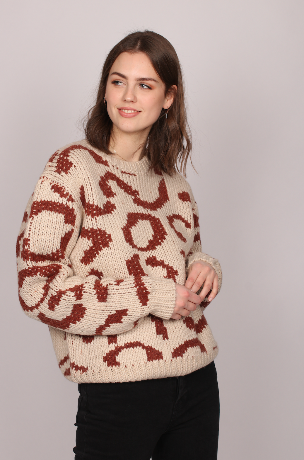 Leopard Knit - Ginger Spice - Creative Collective - Gensere - VILLOID.no