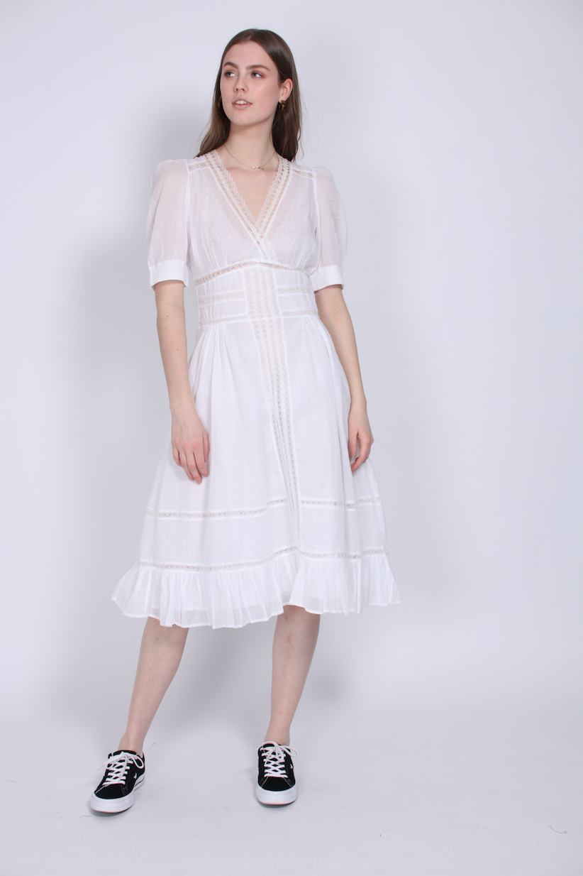 Victorian Organza Day Dress - White - ByTimo - Kjoler - VILLOID.no