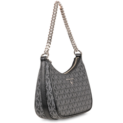 Jet Set Charm Small Logo Shoulder Bag - Blk/Opticwht
