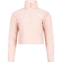 W 100 Glacier Cropped 1/4 Zip - Pink Moss
