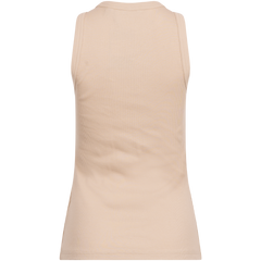 High Neck Rib Tank Top - Dry Sand