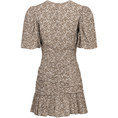 Hawaii Puff Mini Dress - Mud Flower Print