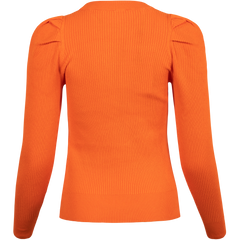 Isla Ls Knit O-Neck - Orangeade