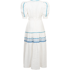 Lorna Long Linen Dress - Blue
