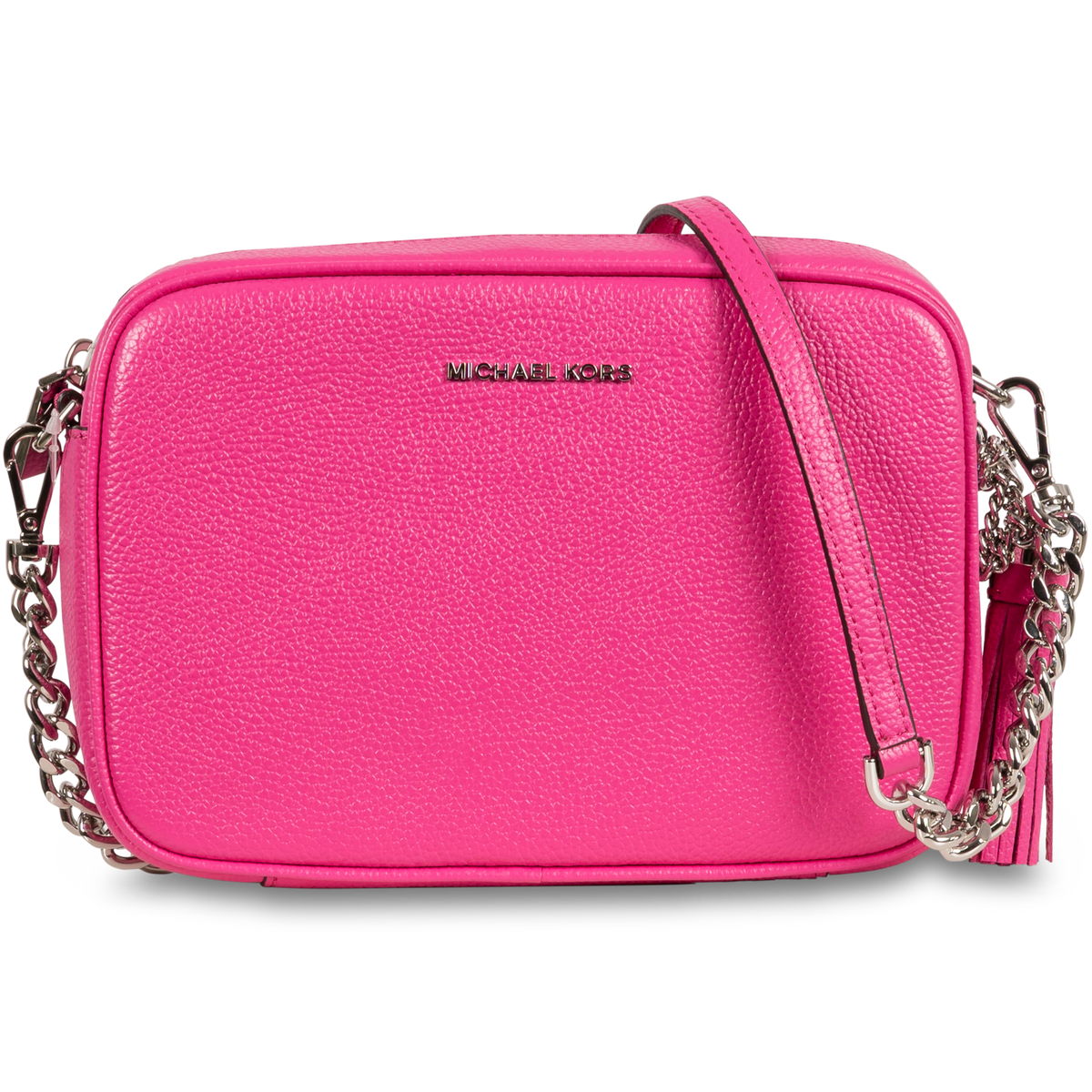 Ginny Leather Crossbody Bag - Cerise