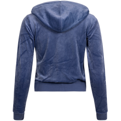 Robertson Classic Velour Zip Hoodie - Grey Blue
