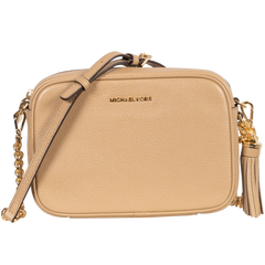 Jet Set Medium Pebbled Leather Crossbody Bag - Camel