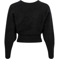 Mohair Cross-Over Sweater - Black