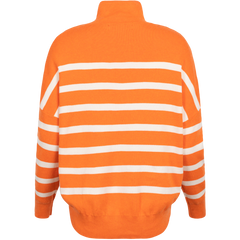 TenleyIW Turtleneck Pullover - Cantaloupe Stripe