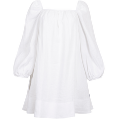 Alma Linen Dress - White