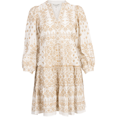 Clary Dress Short W Embrodery - Gold