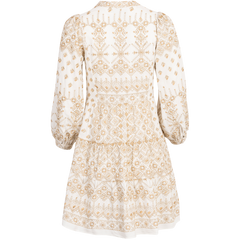 Clary Dress Short W Embrodery - Gold