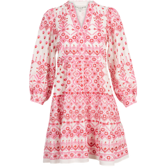 Clary Dress Short W Embrodery - Pink