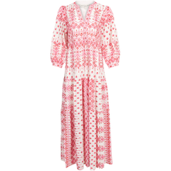 Clary Maxi Dress Embrodery - Pink