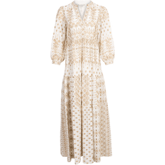 Clary Maxi Dress Embrodery - Gold