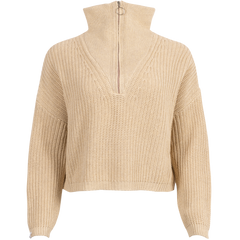 Florie Cotton Zip Knit - Warm Sand