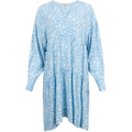 Bomba Short Dress - Blue W. White Flower Print