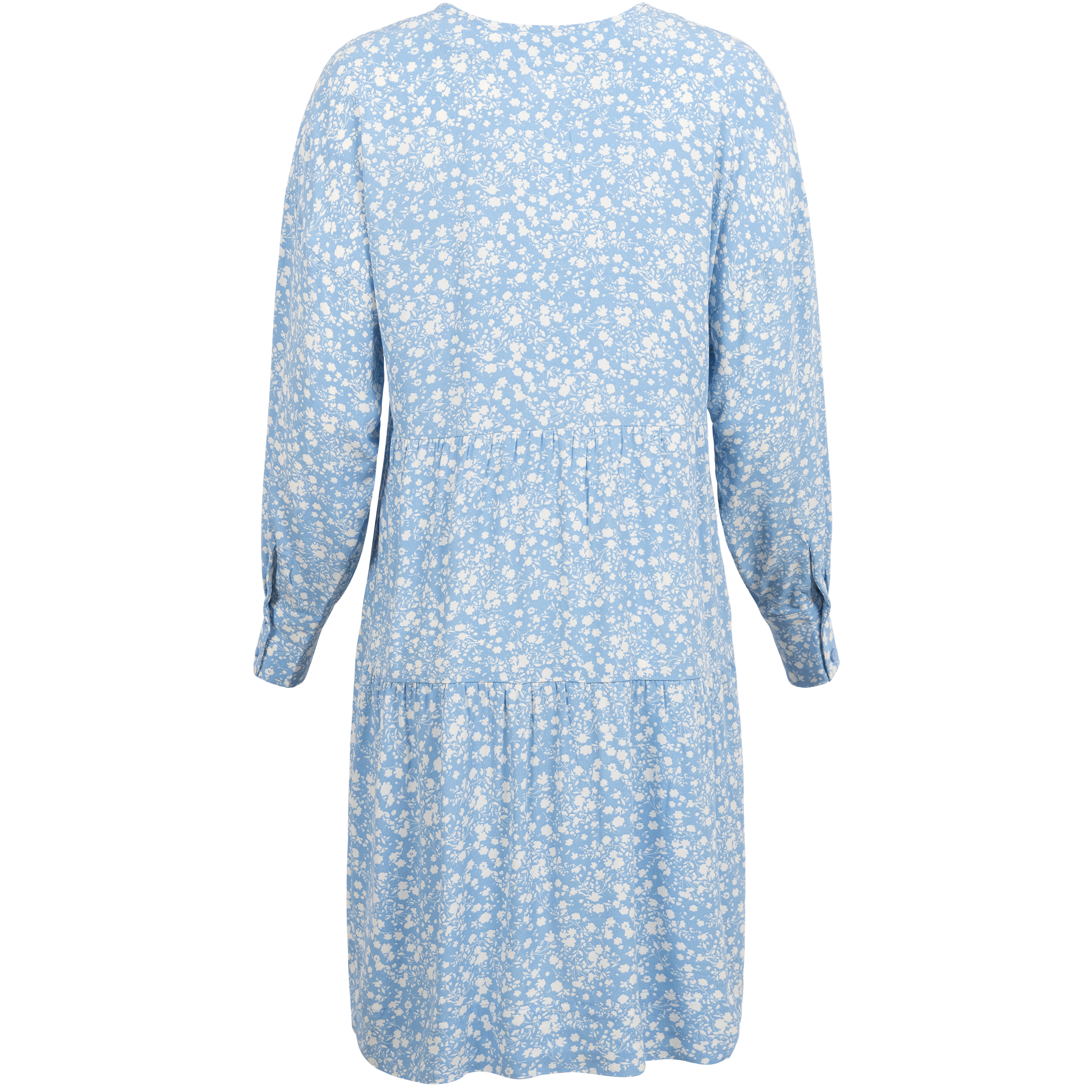 Bomba Short Dress - Blue W. White Flower Print