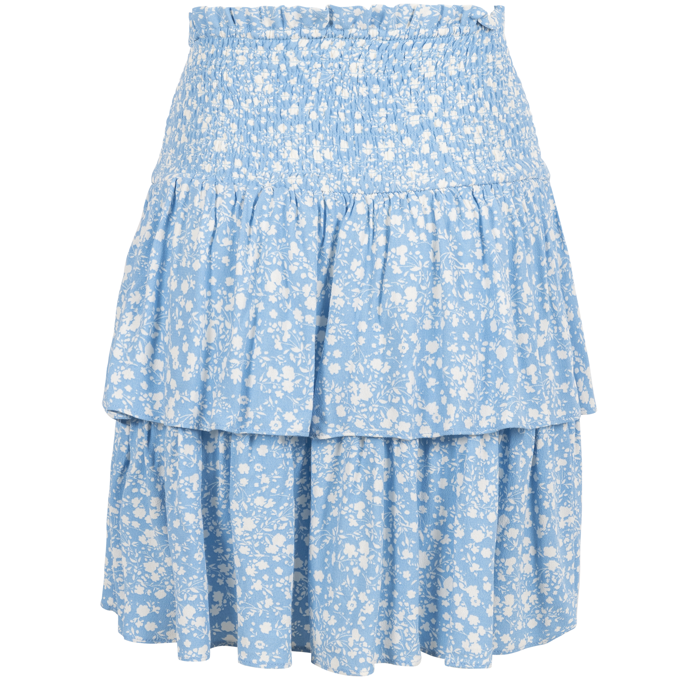 Bomba Smock Skirt - Blue W. White Flower Print