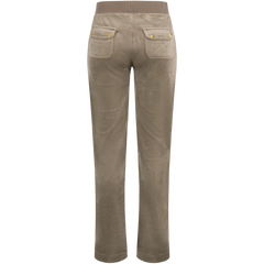 Del Ray Classic Velour Pant Pocket Gold Hw - Vetiver