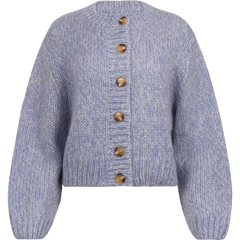Suanne New Ls Knit Short Cardigan - Blue Heron