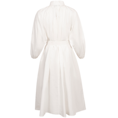 Poplin Bohemian Wide Dress - White