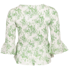 Paola Blouse - Green Flower