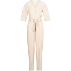Viva 2/4 Long Linen Jumpsuit - Sandshell