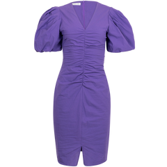 Sandrine Puff Sleeve Dress - Purple