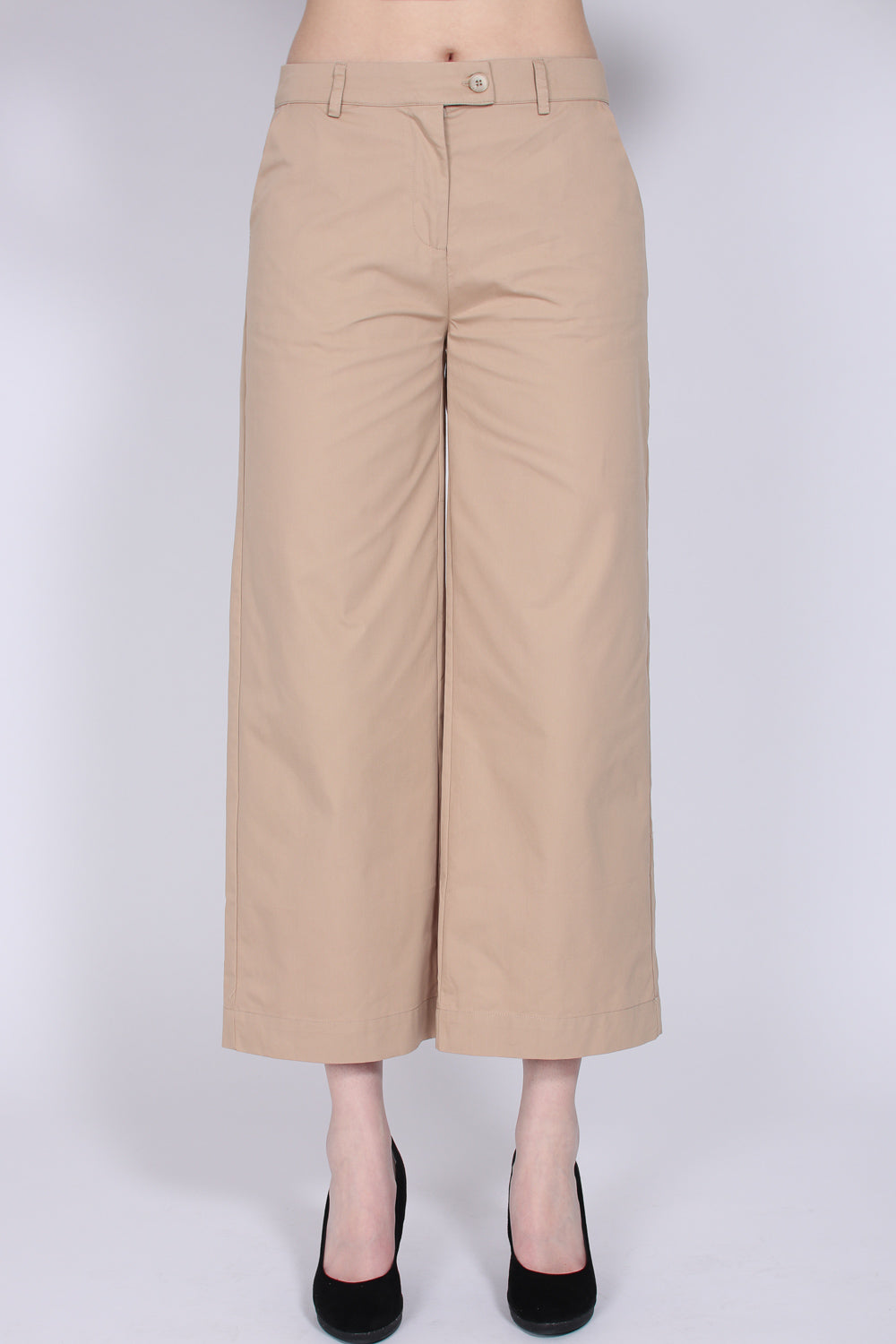 Kaki MW Trousers - Sesam - Second Female - Bukser & Shorts - VILLOID.no