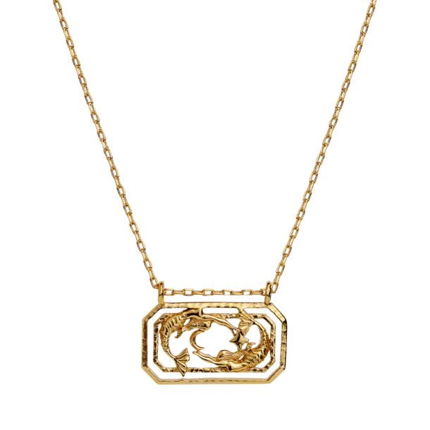 Zodiac Pisces Necklace (Fisken) - Gold