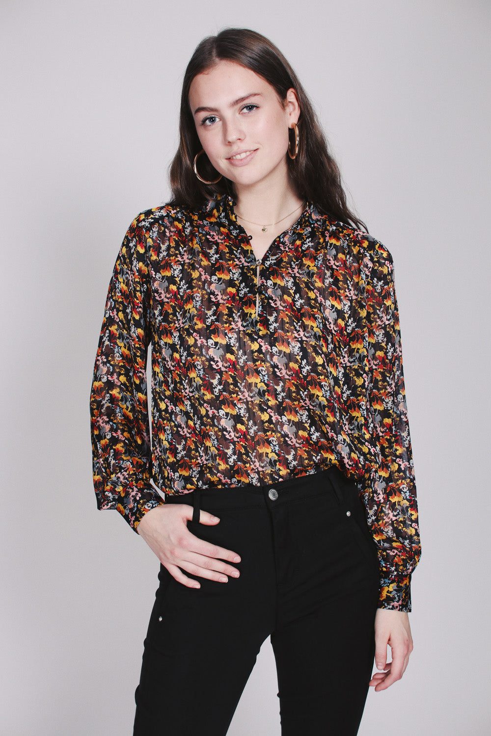 Leon Blouse - Black - Second Female - Bluser & Skjorter - VILLOID.no
