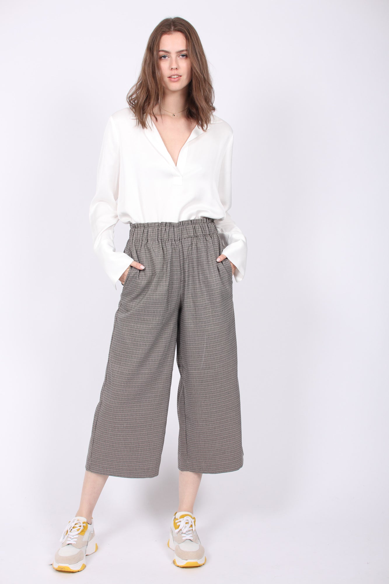 Leaf Check Pants - Brown - Line of Oslo - Bukser & Shorts - VILLOID.no