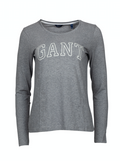 Arch Logo LS T-shirt - Grey Melange - GANT - T-skjorter & Topper - VILLOID.no