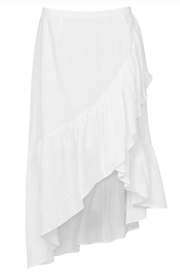 Wendy Linen Solid Skirt - White - Line of Oslo - Skjørt - VILLOID.no