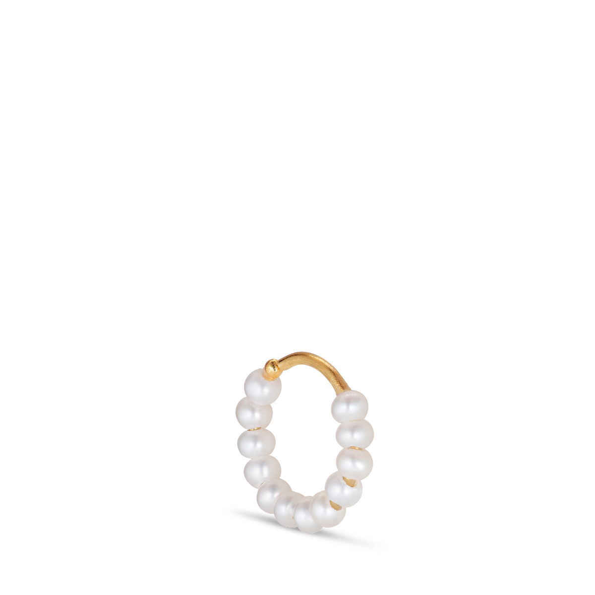 Row Pearl Twist Earring - Gold