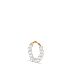 Row Pearl Twist Earring - Gold