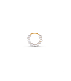 Row Pearl Twist Earring - Gold